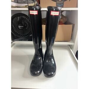 Hunter Original Tall Gloss Rain Boots – Black – Women’s Size 8 US / UK 6 / EU 39